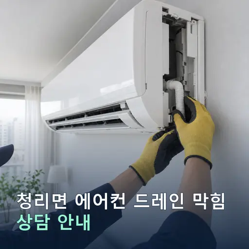 경북 상주시 청리면 에어컨드레인 막힘·누수 현장 점검 및 상담