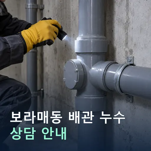 서울 관악구 보라매동 배관누수 현장 점검 및 상담
