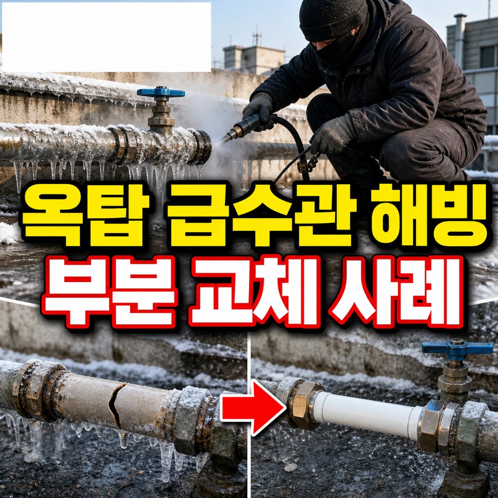 원룸 옥탑 급수관 해빙·부분 교체 병행 사례