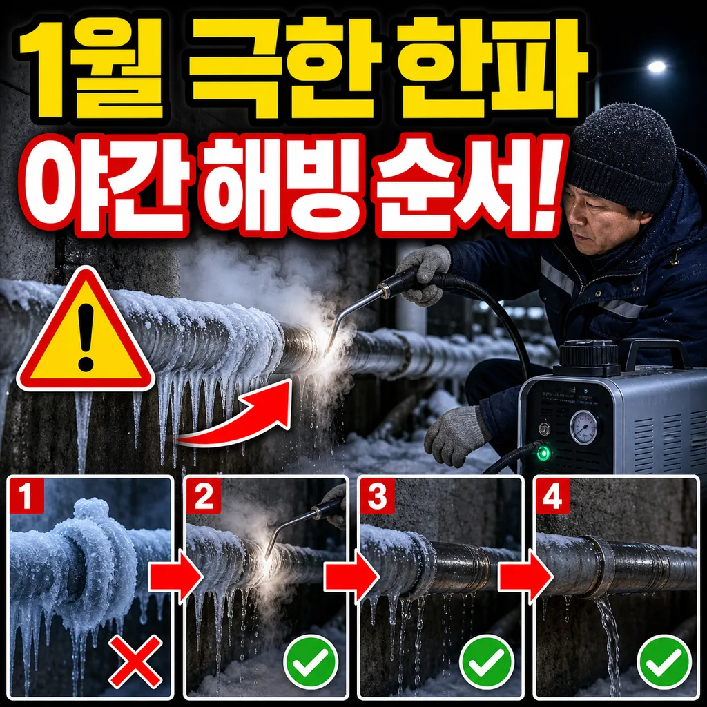 1월 극한 한파 시 야간 응급 해빙 순서