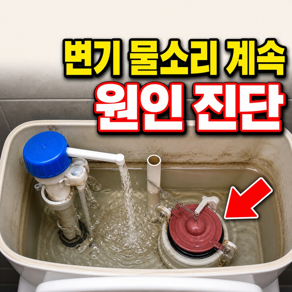 변기 물이 계속 흐르는 소리의 원인 진단
