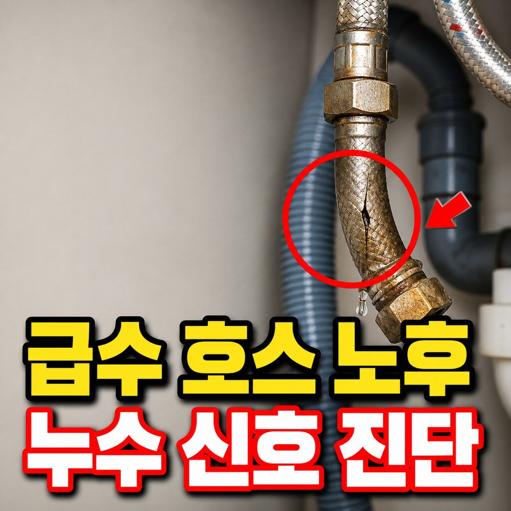 씽크 아래 급수 호스 노후 신호와 대응