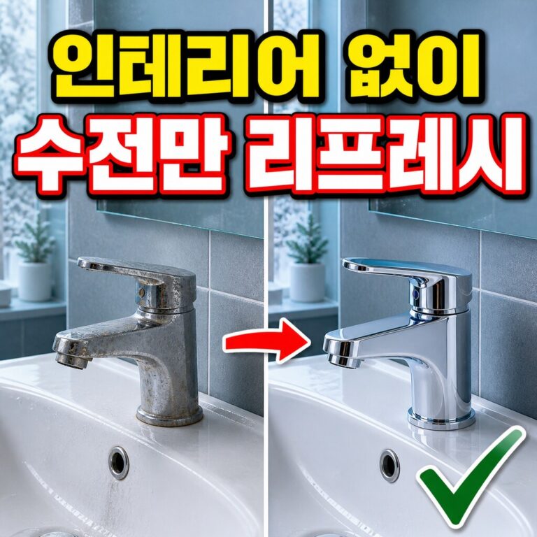 인테리어 없이 세면대 수전만 리프레시한 사례