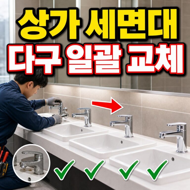 상가 세면대 다구 일괄 교체 사례