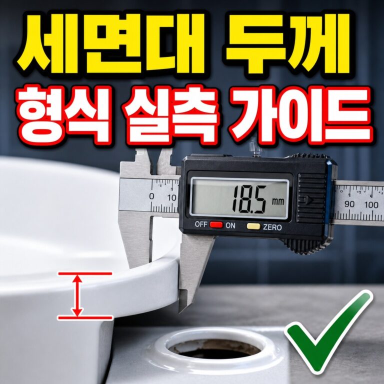 세면대 두께·형식 실측 가이드