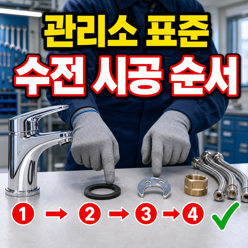 관리소용 세면대 수전 시공 순서 매뉴얼