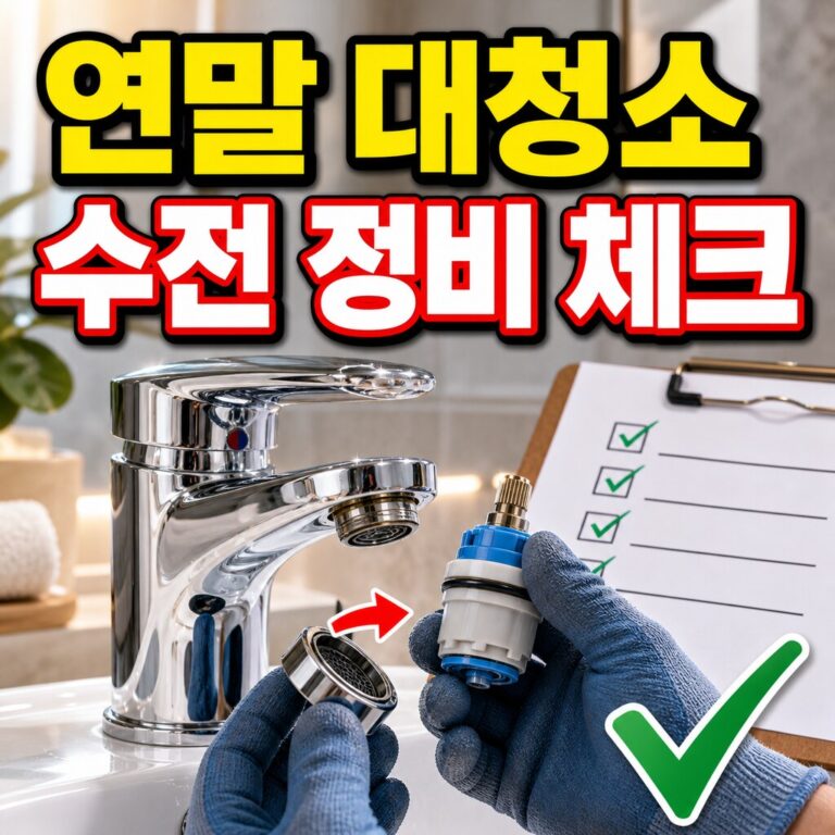 연말 대청소 시기 세면대 수전 정비