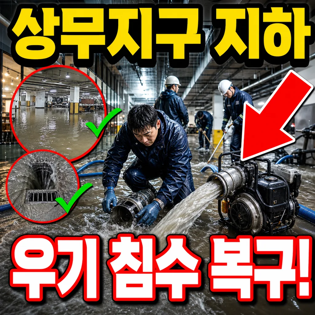 광주 서구 상무지구 오피스 지하 유수분리조 우기 침수 오후 복구 후기