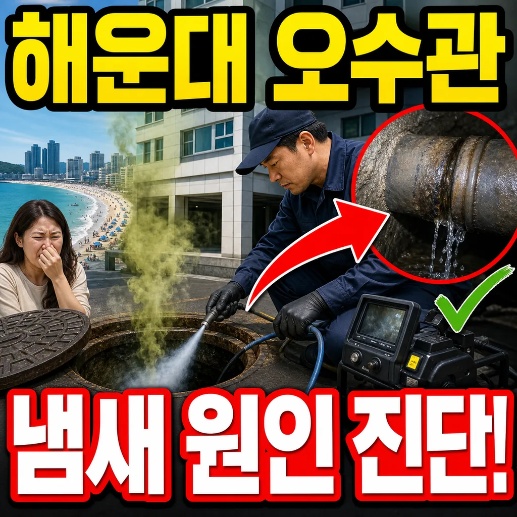 부산 해운대 마린시티 세대 오수관 냄새 원인 진단 후기 4.6점