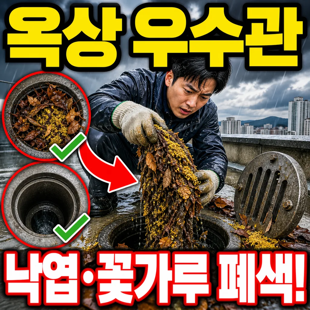 봄철 아파트 옥상 낙엽·꽃가루 우수관 폐색 청소 실전 사례와 예방 노하우