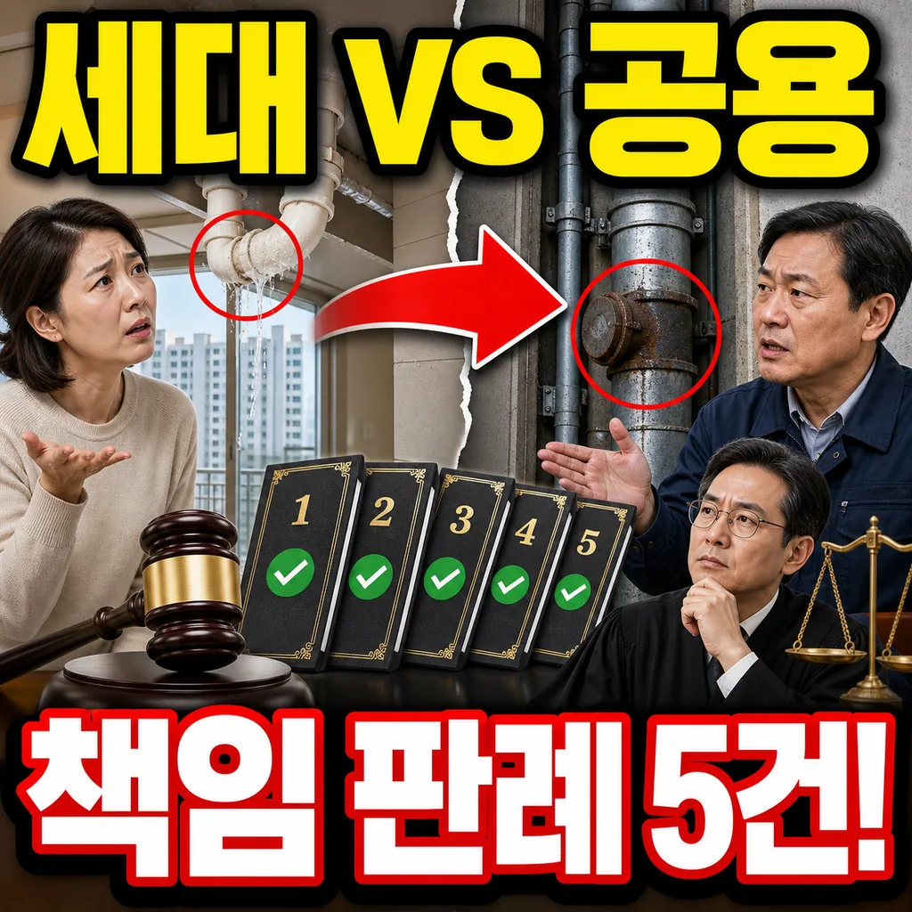 세대 vs 공용 배관 책임 구분 판례 사례 5건 정리 관리소 참고 자료
