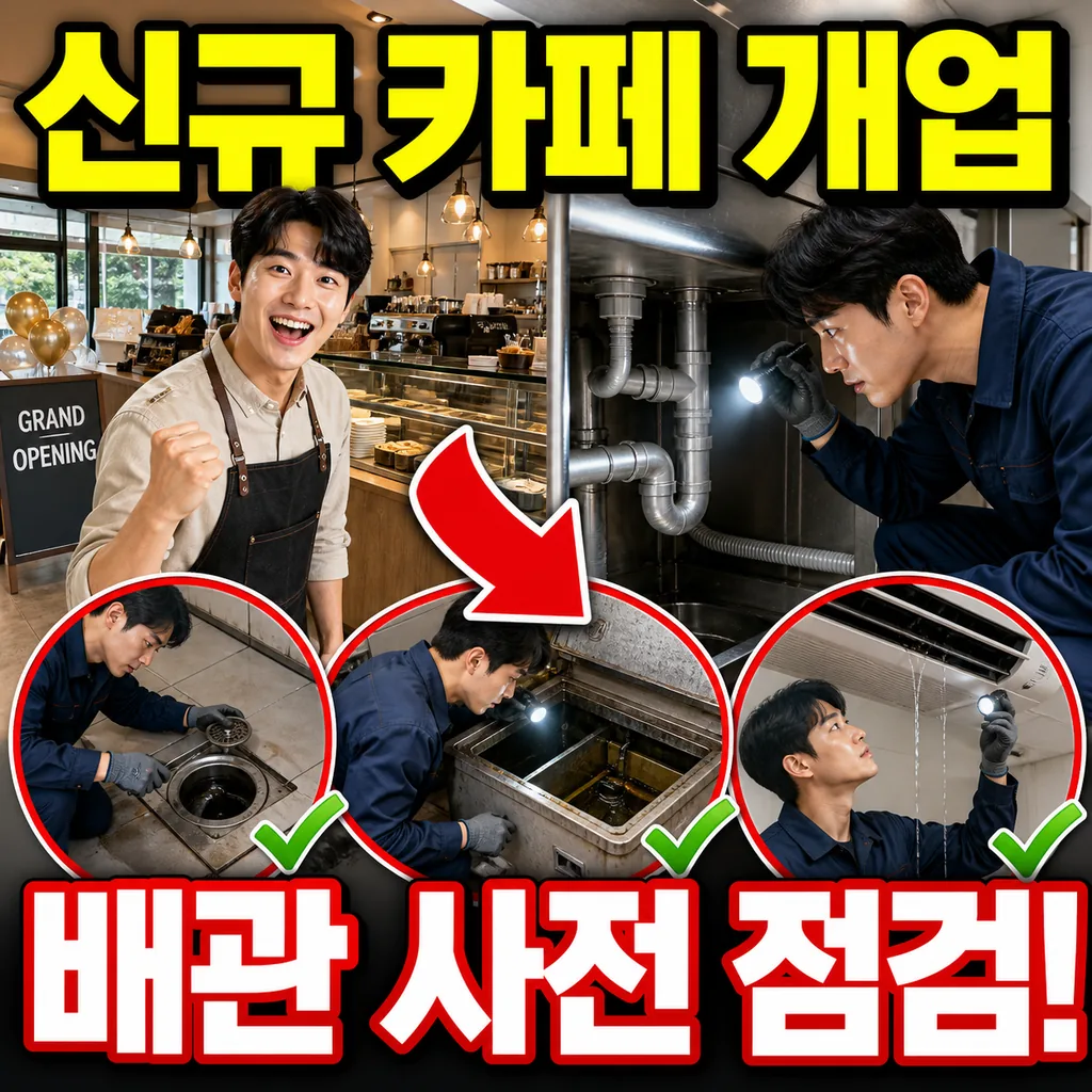 신규 카페 개업 준비 인테리어 완공 후 배관 사전 점검 후기 4.8점