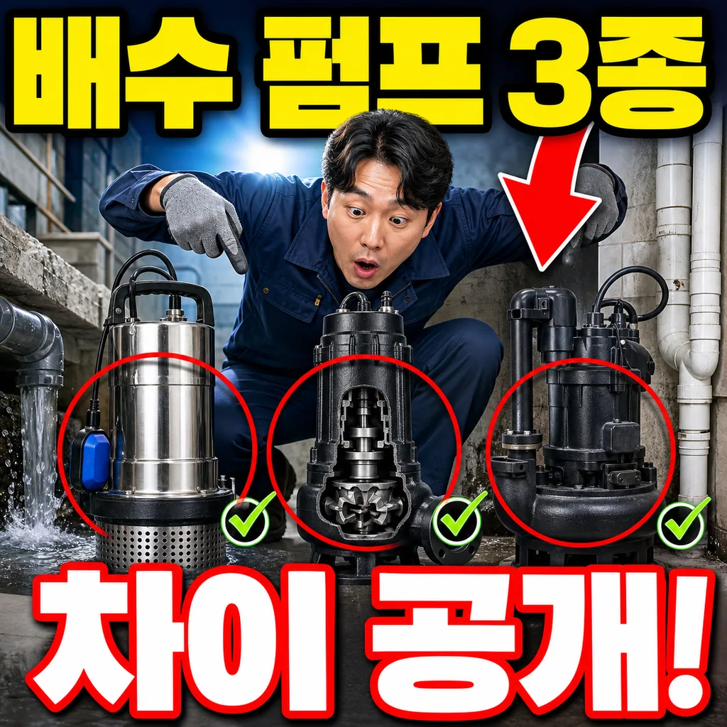 배수 펌프 종류 — 수중·자흡·이젝터 어떻게 다른가