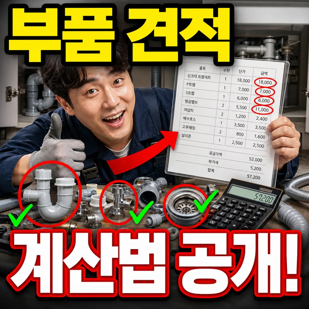 부품 견적 — 파이프·이음쇠·본드 어떻게 계산되나