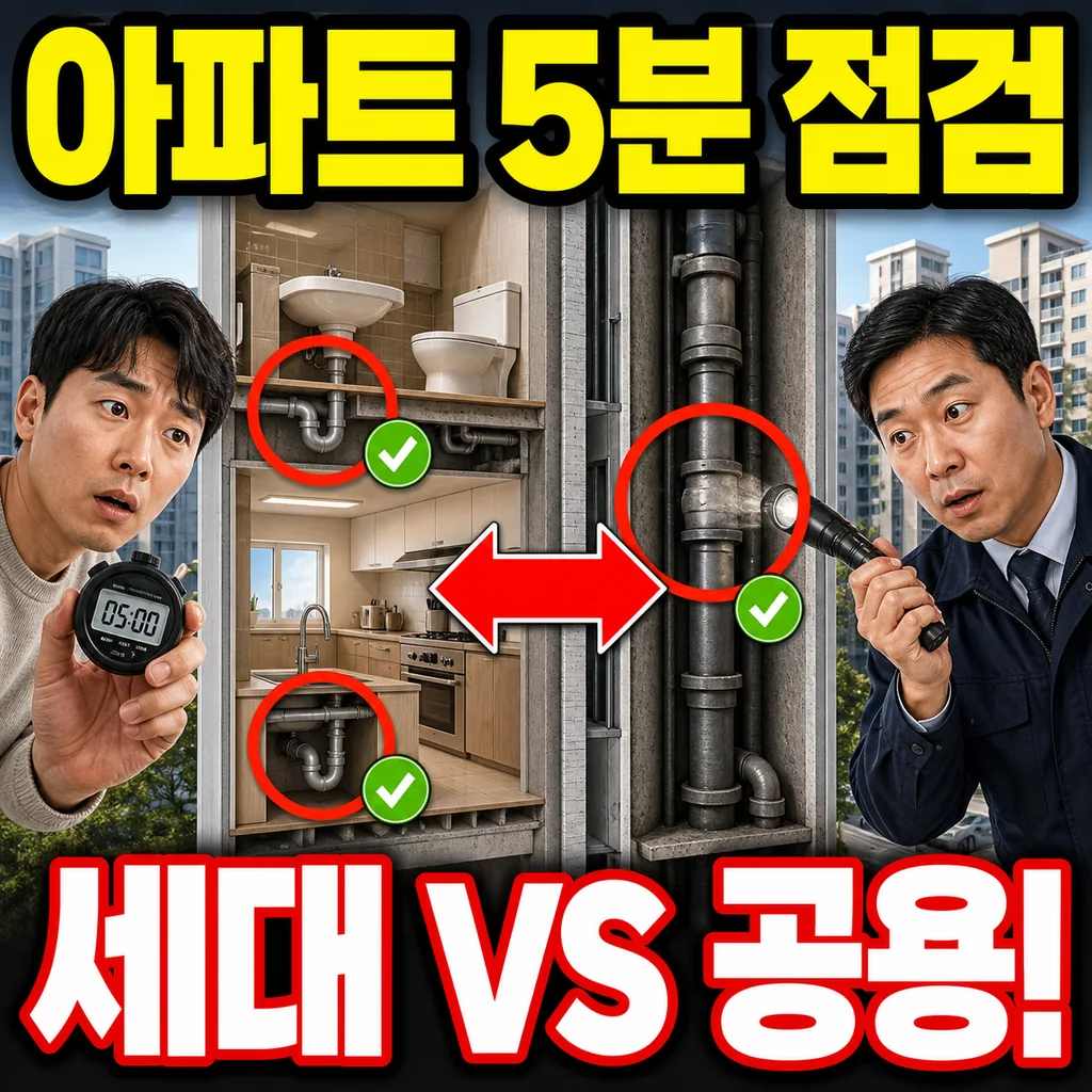 아파트 배수 자가진단 5분 체크 — 층간 역류 vs 세대 막힘 구분