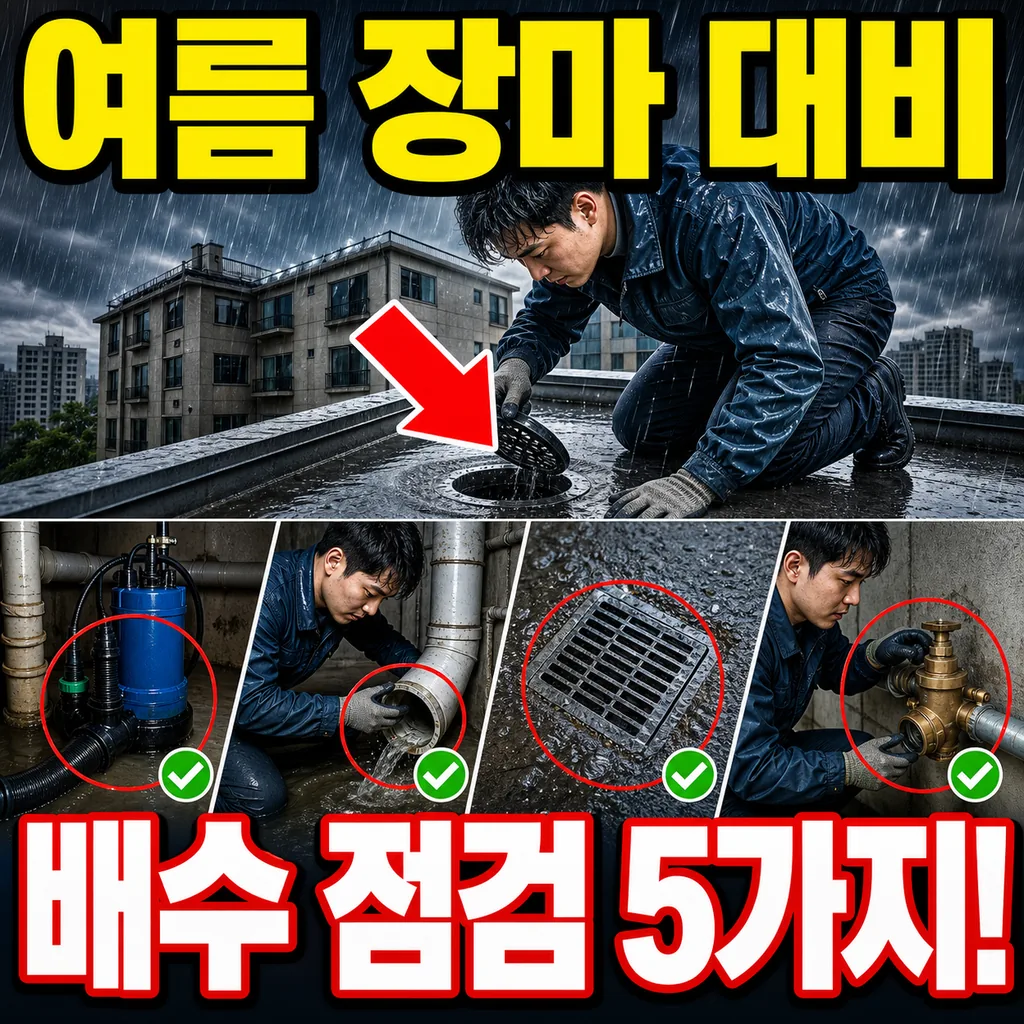 여름철 배수 자가진단 — 장마·집중호우 대비 5가지 점검