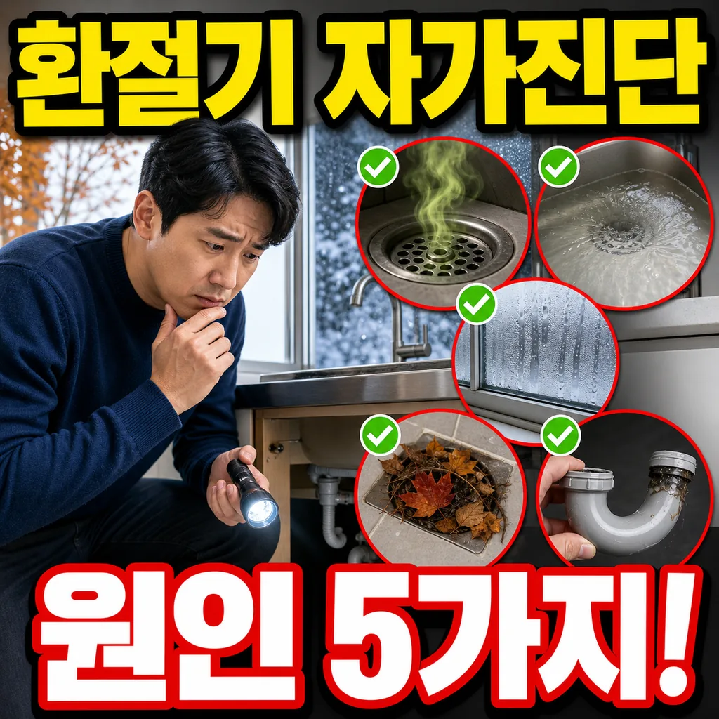 환절기 배수 자가진단 — 갑작스러운 냄새·소리 원인 5가지