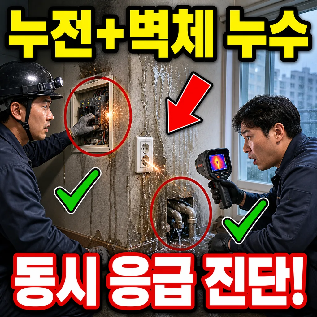 누전 차단기 반복 트립과 배관 벽체 누수 동시 발생 응급 진단 사례