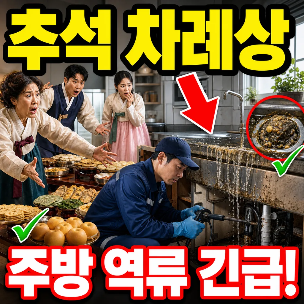 추석 차례상 앞에서 역류한 주방 싱크대 — 어머니의 눈물을 닦아드린 날