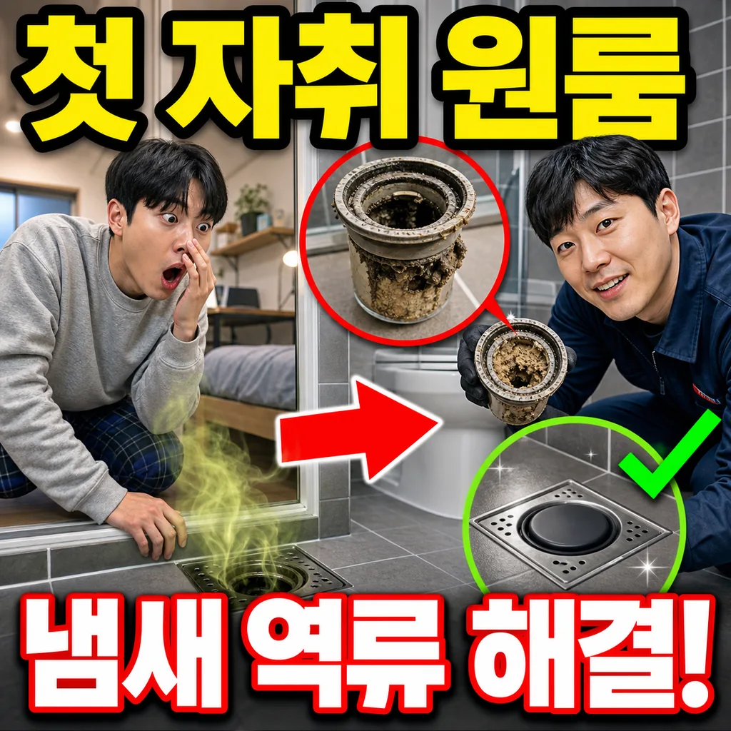 첫 자취 시작한 대학생 원룸 세면대 배수관 냄새 역류 저희가 방문한 실전 사례