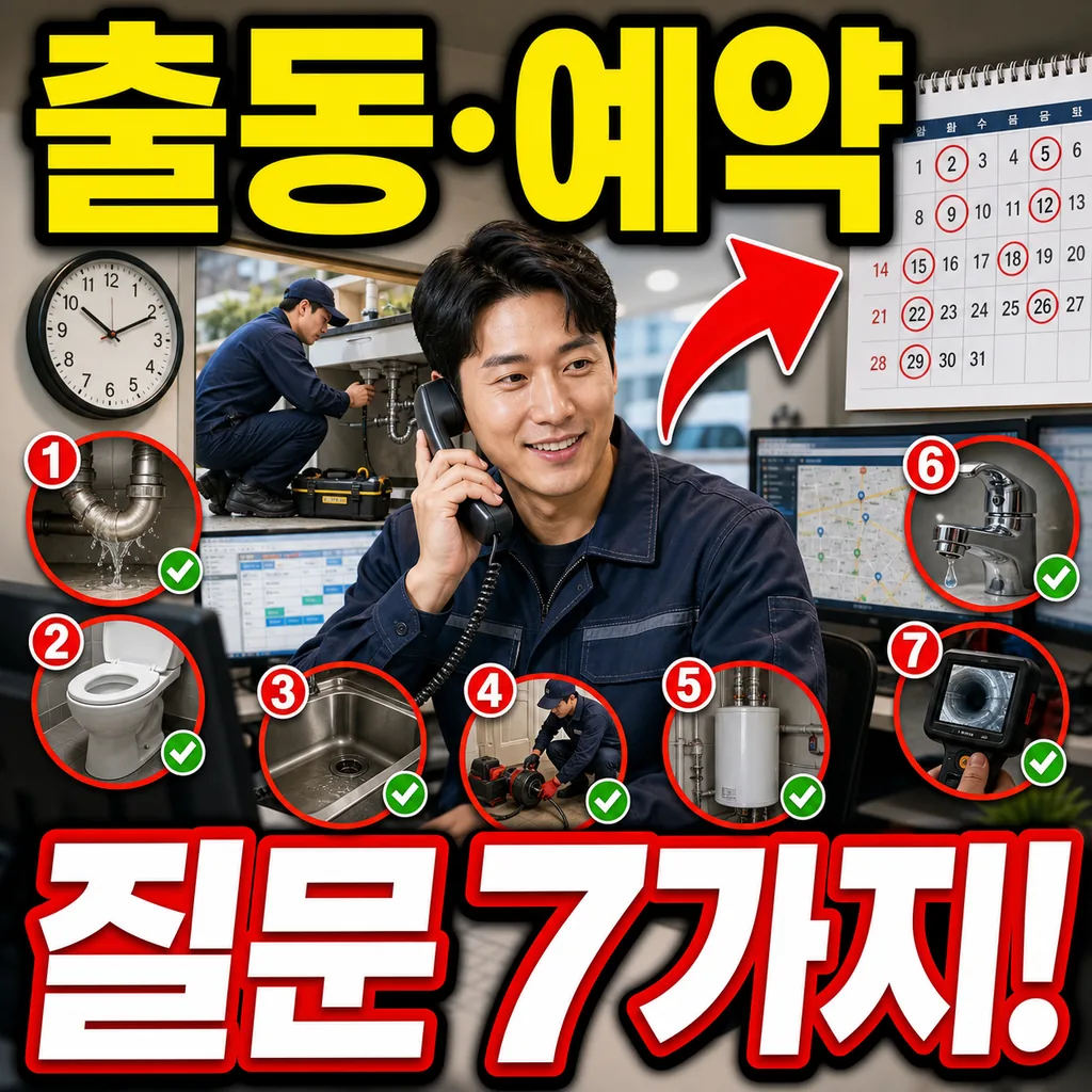 출동 시간과 예약 관련해서 자주 물어보시는 7가지 질문 대응 시간표