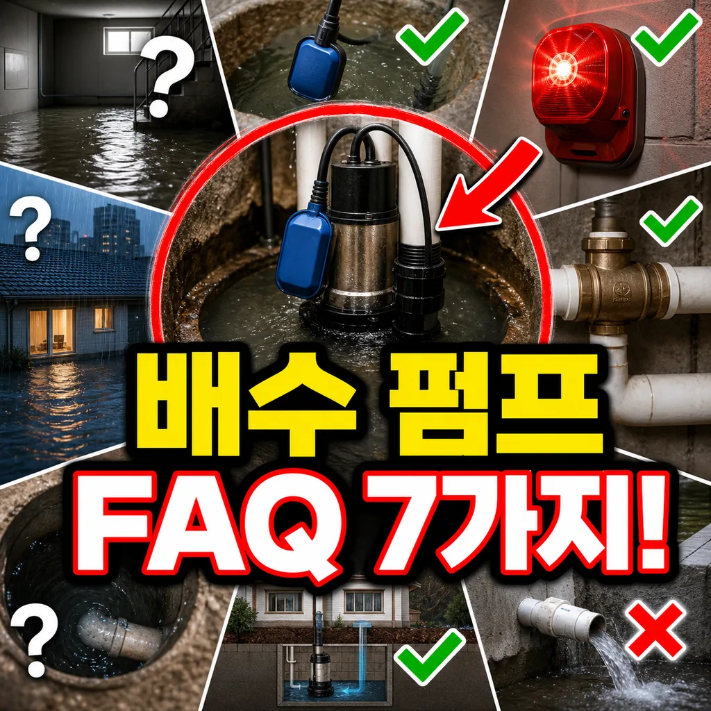 배수 펌프 관련 자주 묻는 7가지 질문 저지대·지하 세대 안내