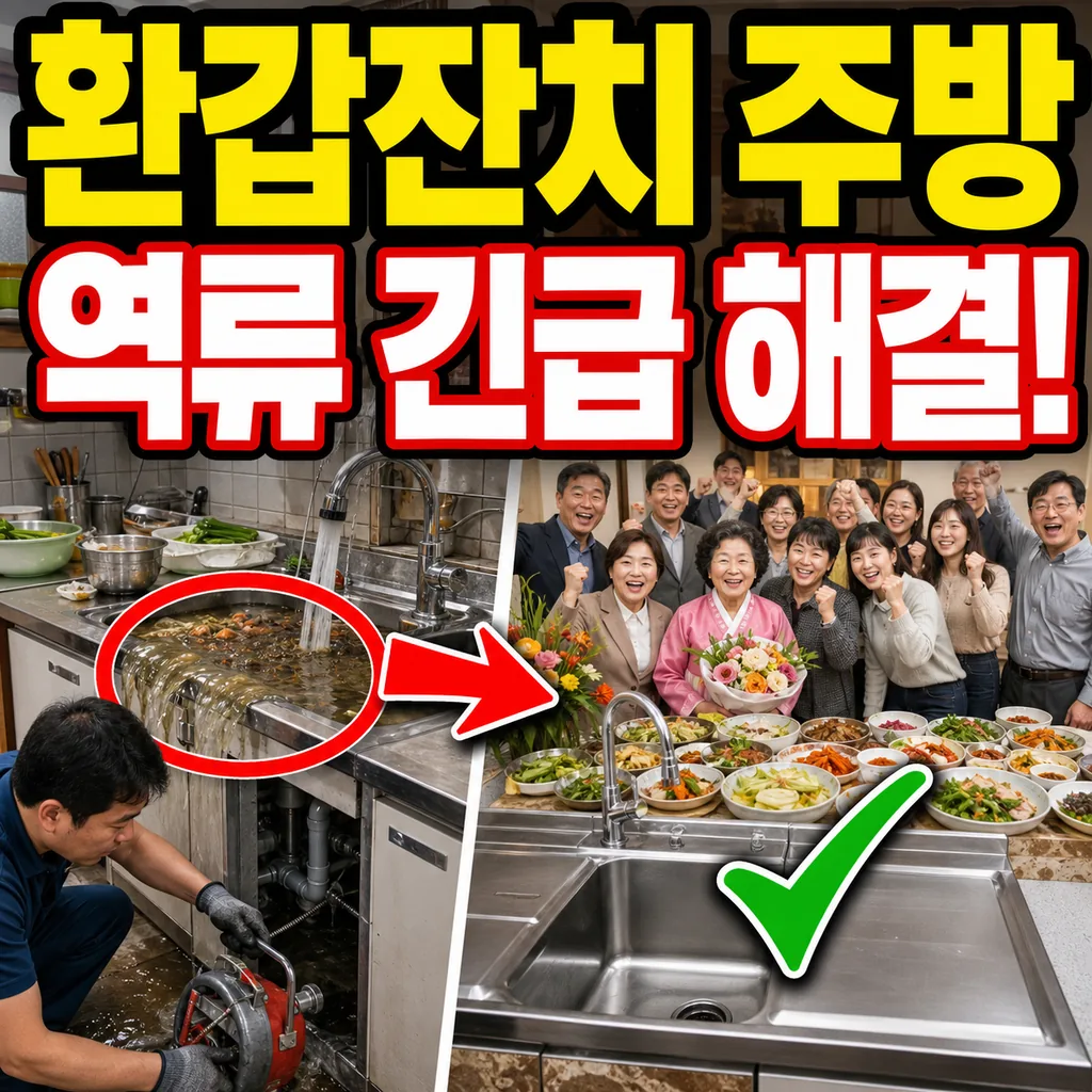 환갑잔치 손님맞이 중 주방 역류 저희 방문 후기 4.9점 관련 사진