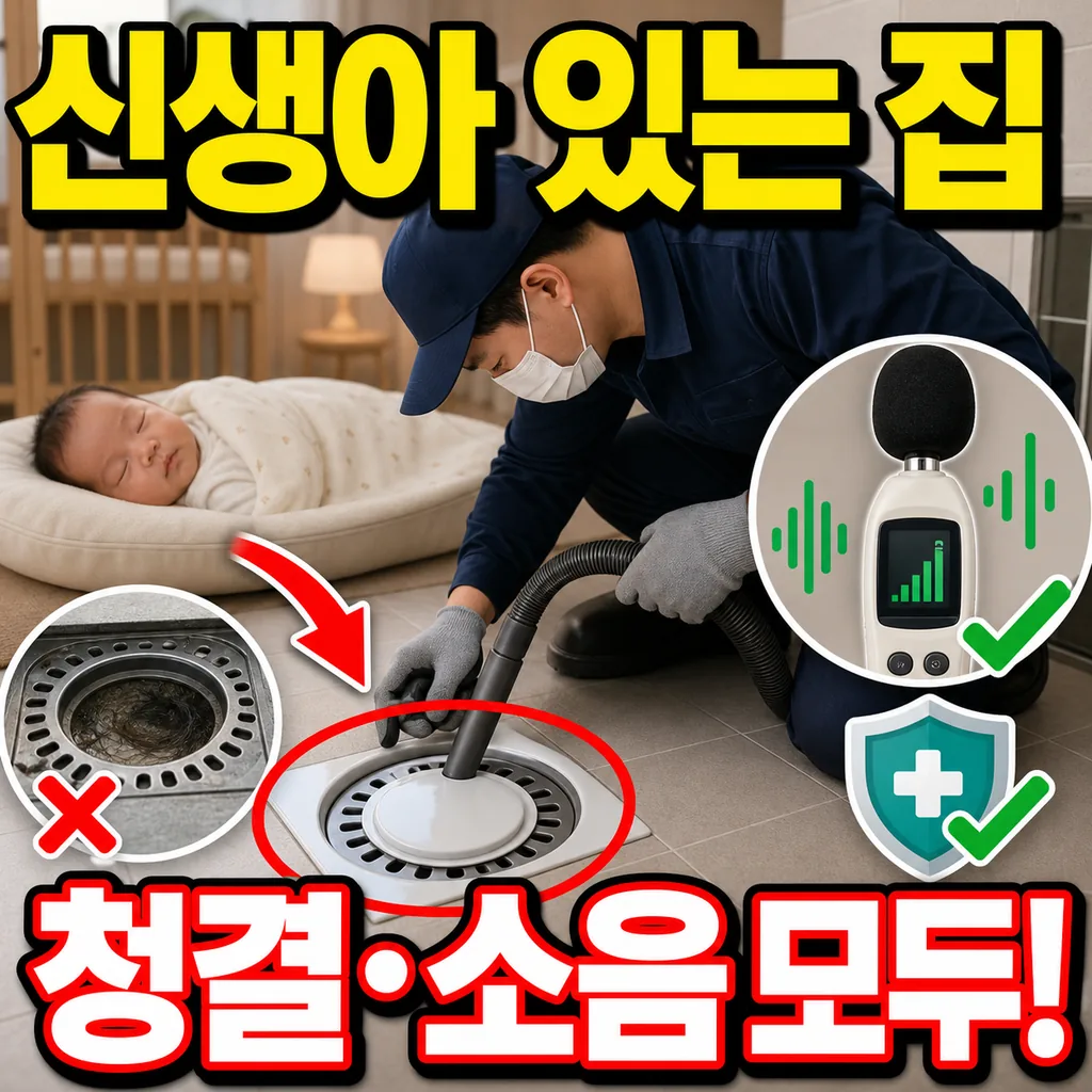 신생아가 있는 집 배수구 관리, 청결과 소음 두 마리 토끼