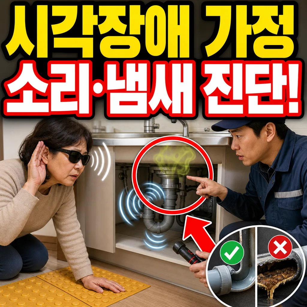 시각장애 가정, 배수 이상을 소리와 냄새로 진단하기