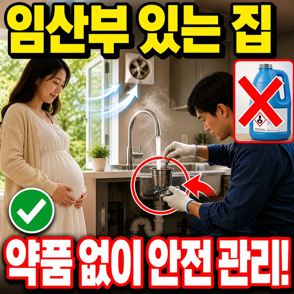 임산부가 있는 집, 화학 세정제 대신 안전한 배수 관리