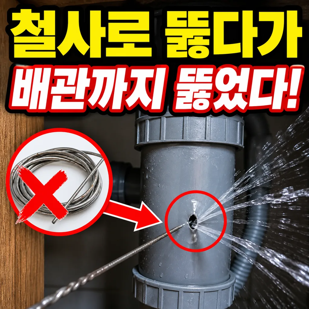 철사·꼬챙이로 뚫다가 배관 뚫어버린 사례