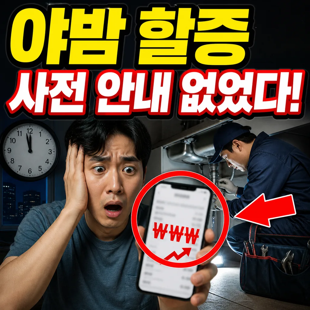 야밤 할증 안내 없이 청구된 사례