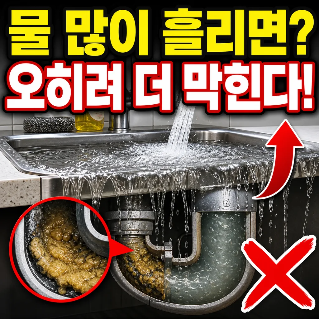 물 많이 흘리면 뚫린다는 오해