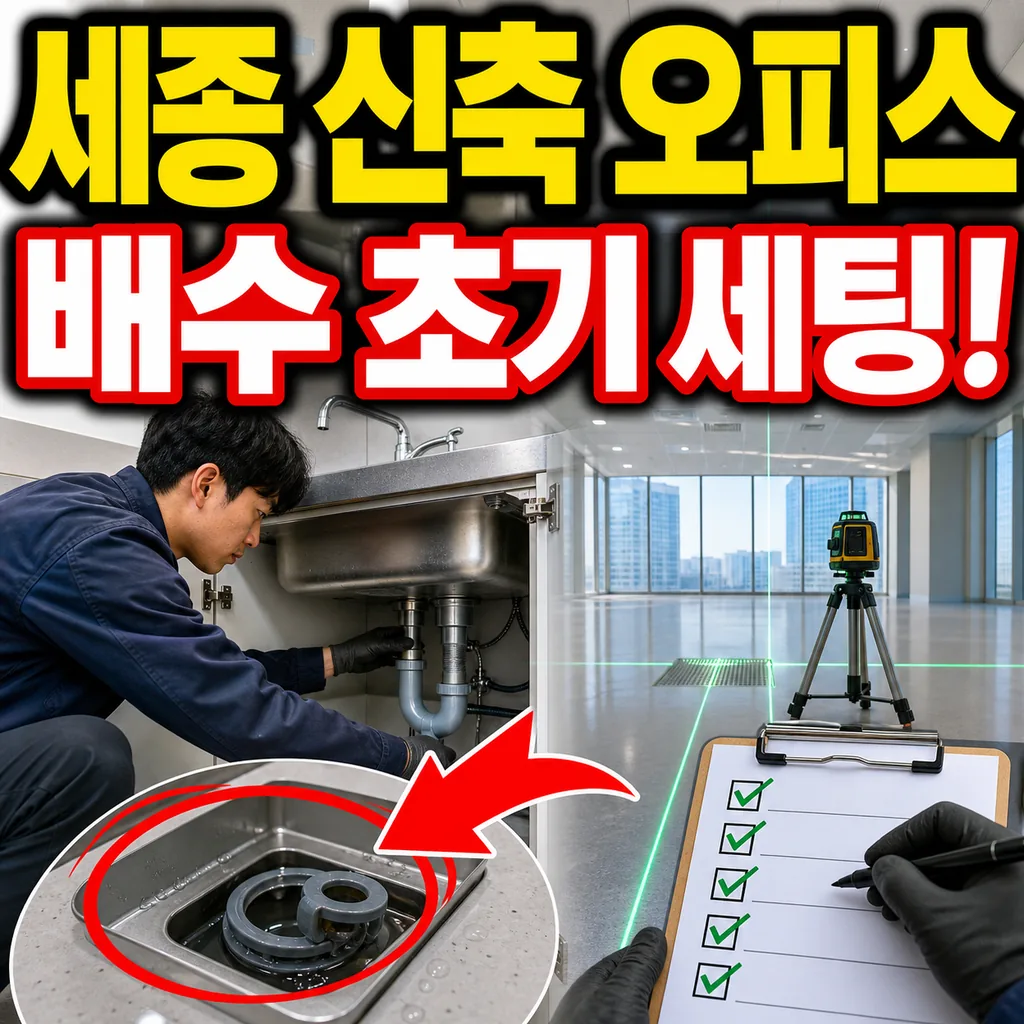 세종 나성 행정중심복합도시 신축 오피스 배수 초기 세팅