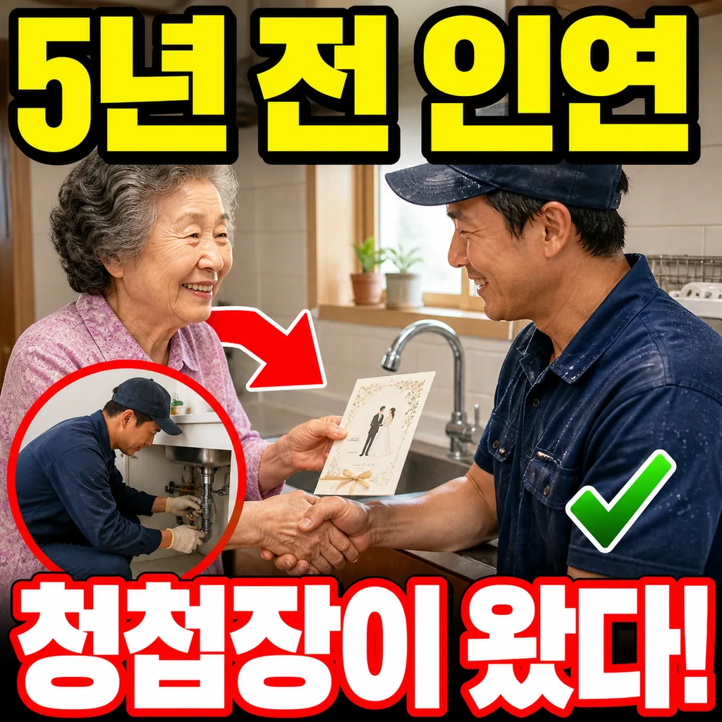 5년 전 도와드린 어르신, 손자 결혼식 청첩장을 보내주시다