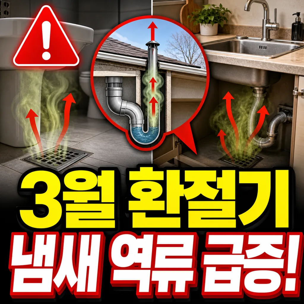환절기 하수구 냄새 역류, 3월에 급증하는 이유