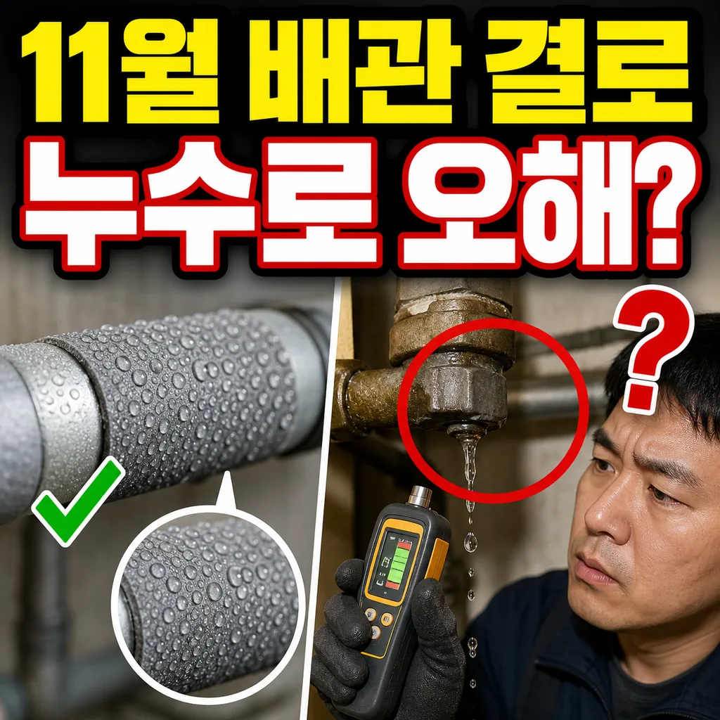 11월 결로, 배관 표면 결로가 누수로 오해되는 이유