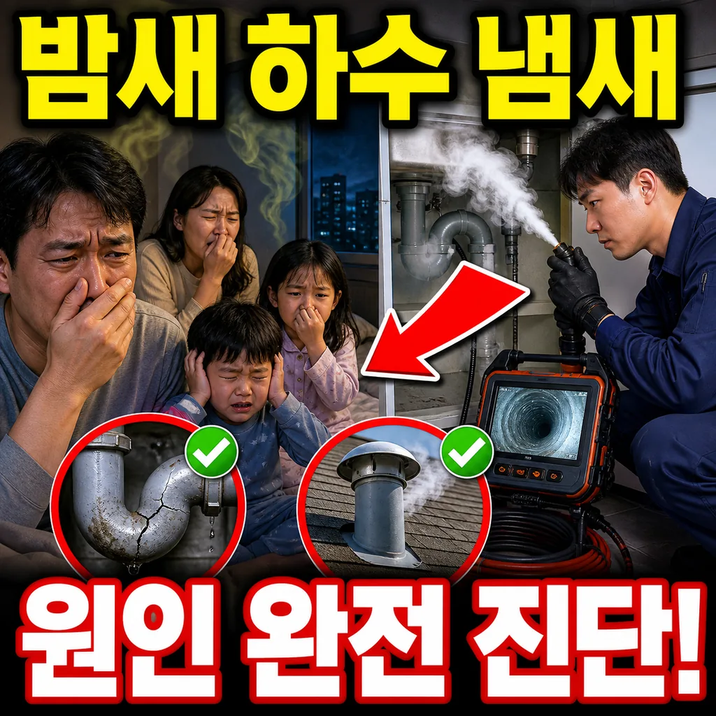 하수구 냄새가 밤새 올라올 때 · 봉수·벤트부터 노후 배관까지 원인 짚기