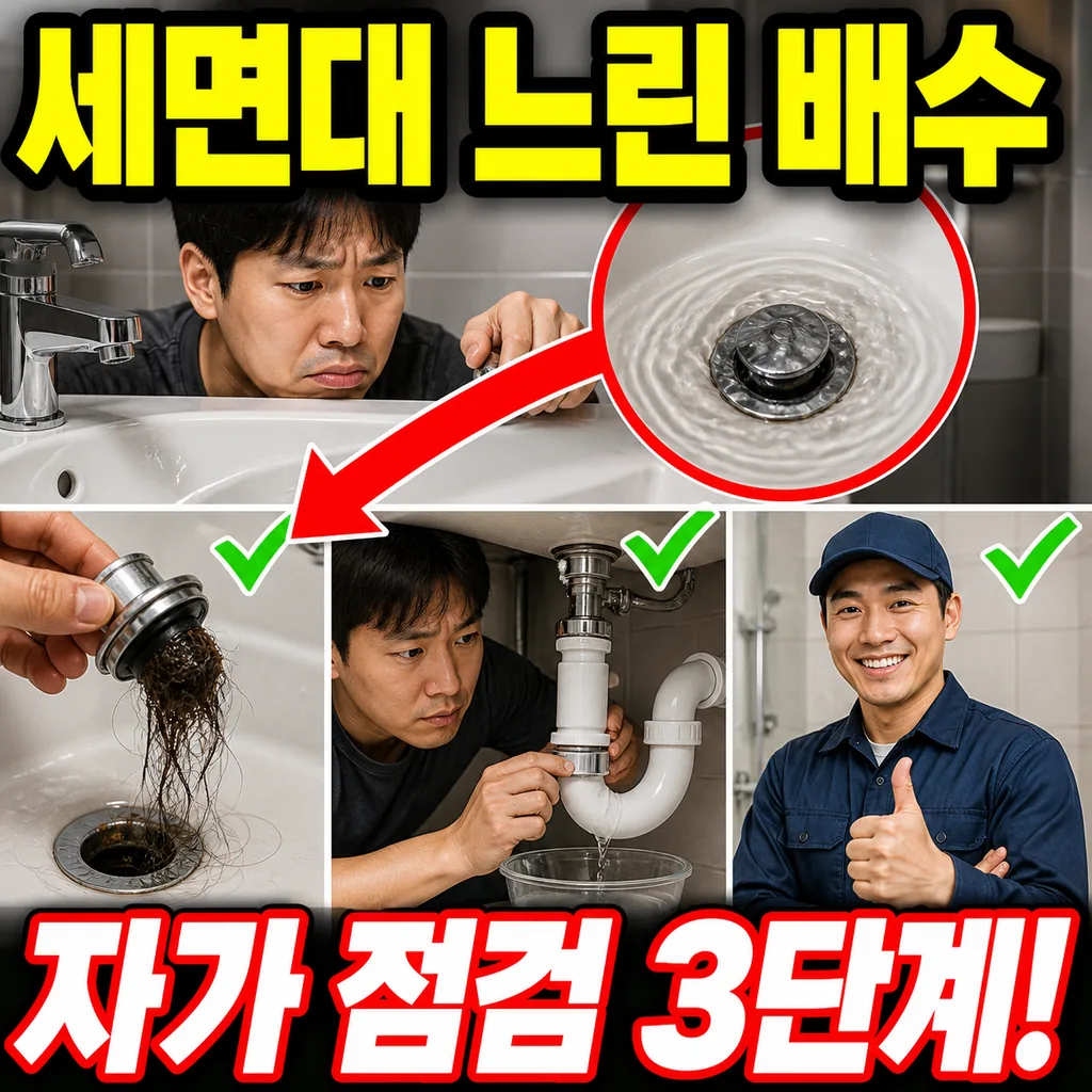 세면대 물빠짐이 느려질 때 · 초기 신호부터 자가 점검 3단계까지