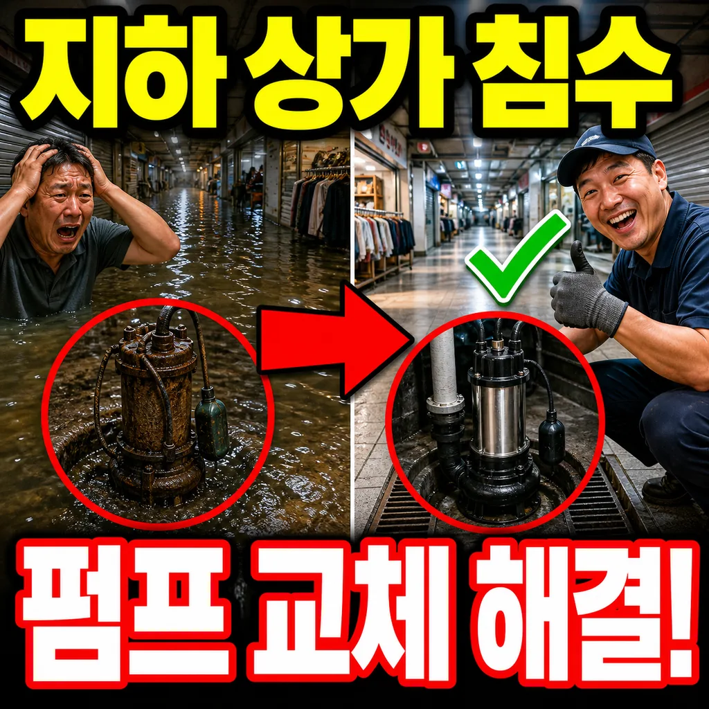 지하 상가 침수, 오배수 펌프 교체 하나로 끝난 하루