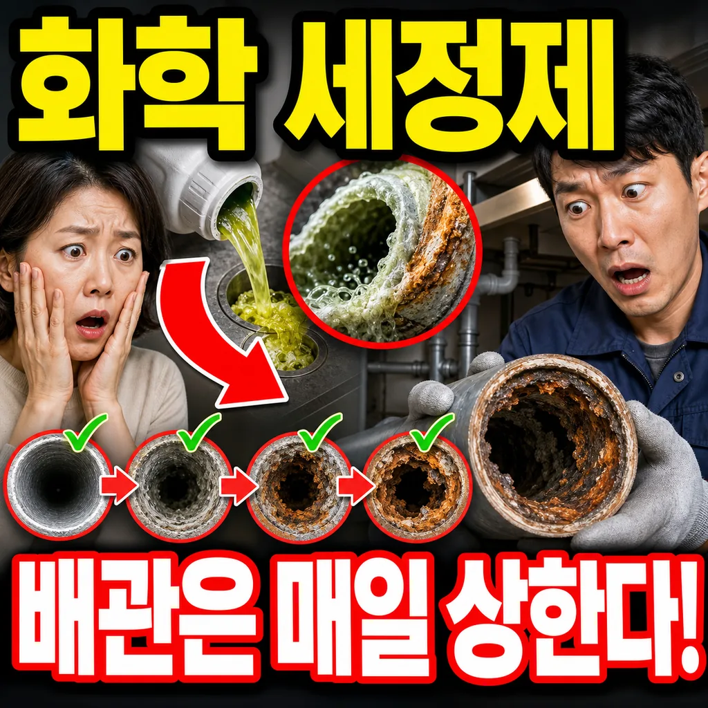 화학 세정제, 편해 보이지만 배관은 매일 상합니다