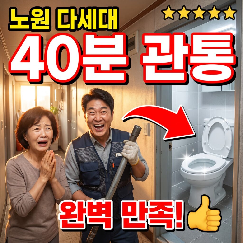 노원구 상계동 다세대 주택 화장실 변기 이물질 막힘 40분 관통 후기