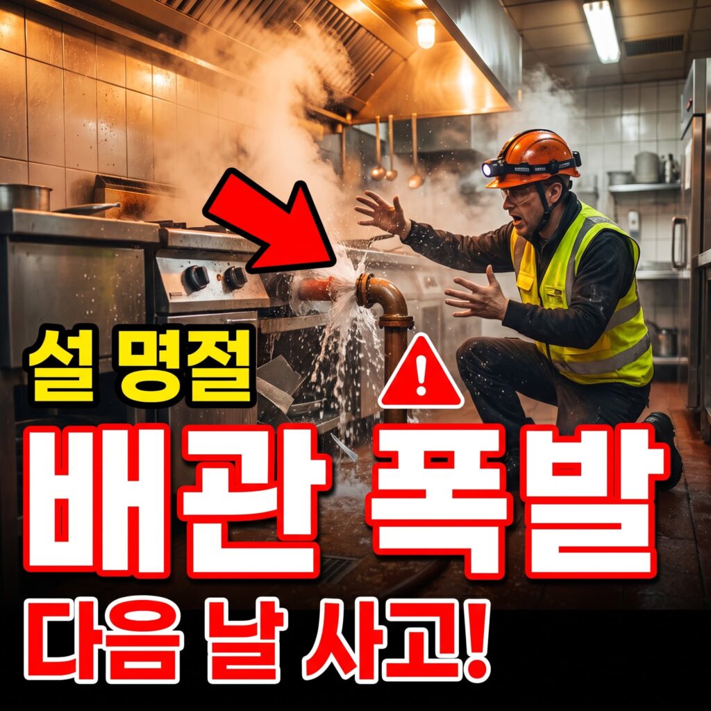 설 명절 대량 취사, 배관 사고 다음 날 폭발