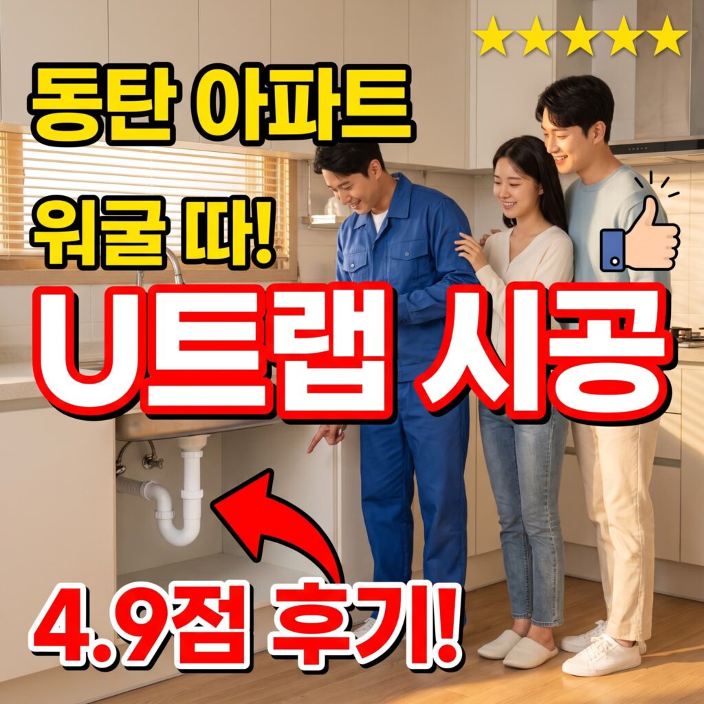 화성 동탄 신축 아파트 주방 오수 냄새 U트랩 재시공 후기 4.9점
