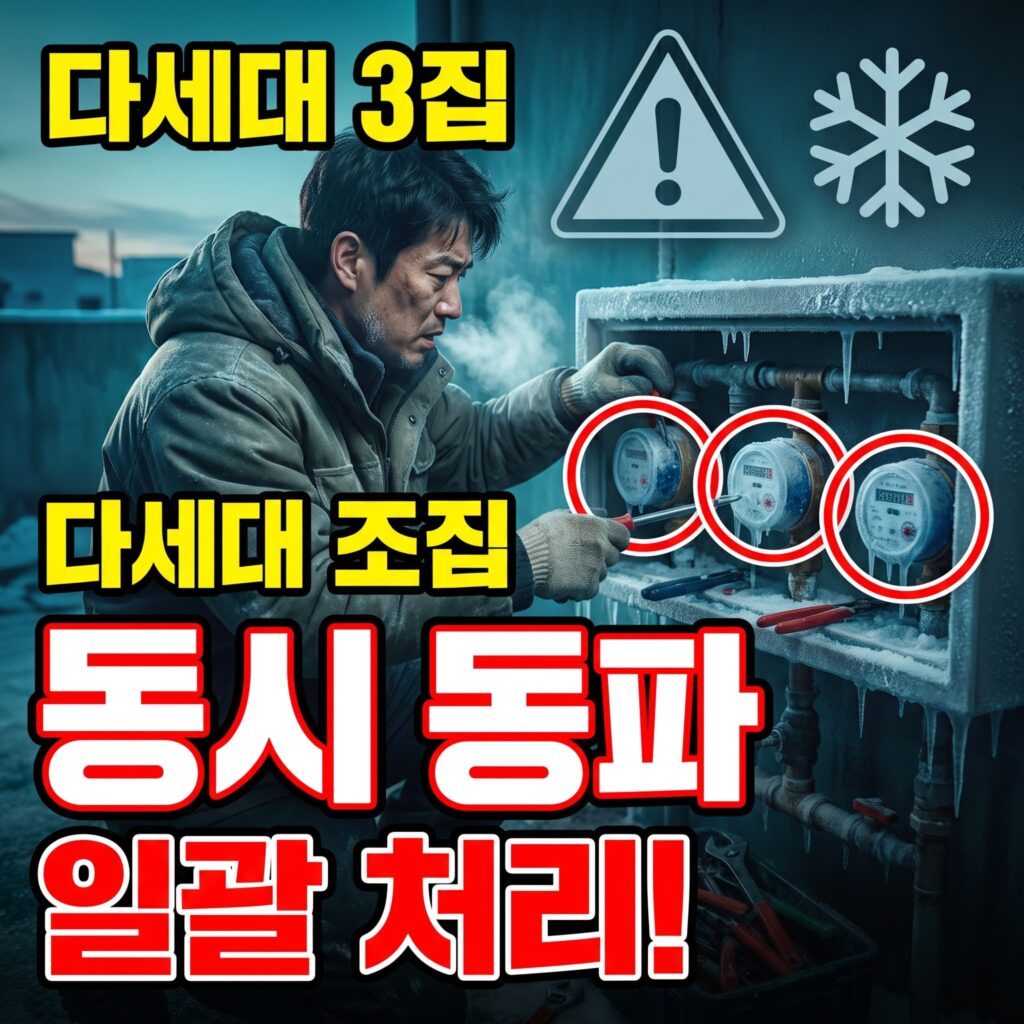 다세대 계량기함 3세대 동시 동파 처리 사례