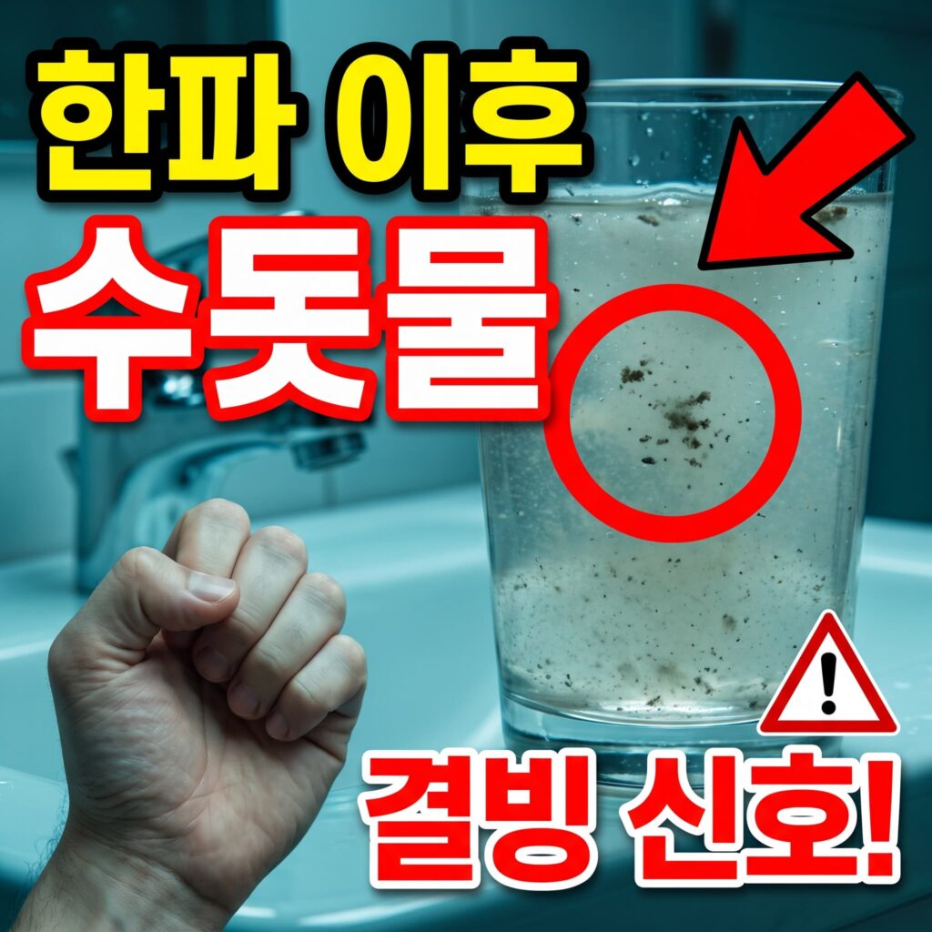 한파 이후 수돗물 흐림·이물질의 배관 결빙 신호