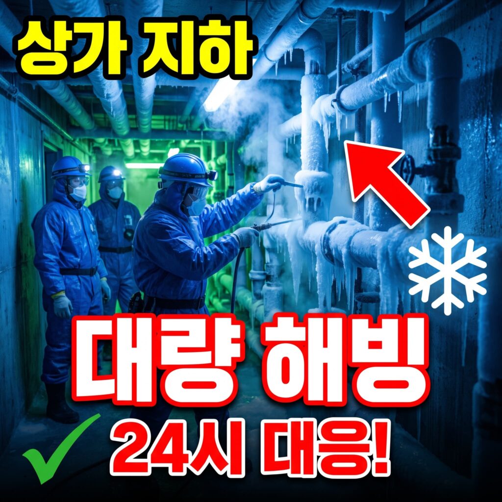 상가 지하 노출 배관 대량 해빙 24시간 대응 사례