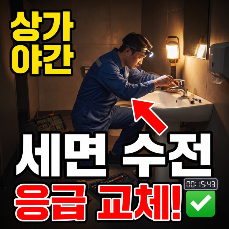 상가 세면대 수전 야간 응급 교체 사례
