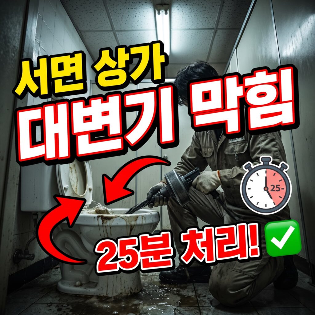 상무지구 오피스텔 화장실 대변기 요석 침적 막힘, 오전 50분 처리 사례 4.7점