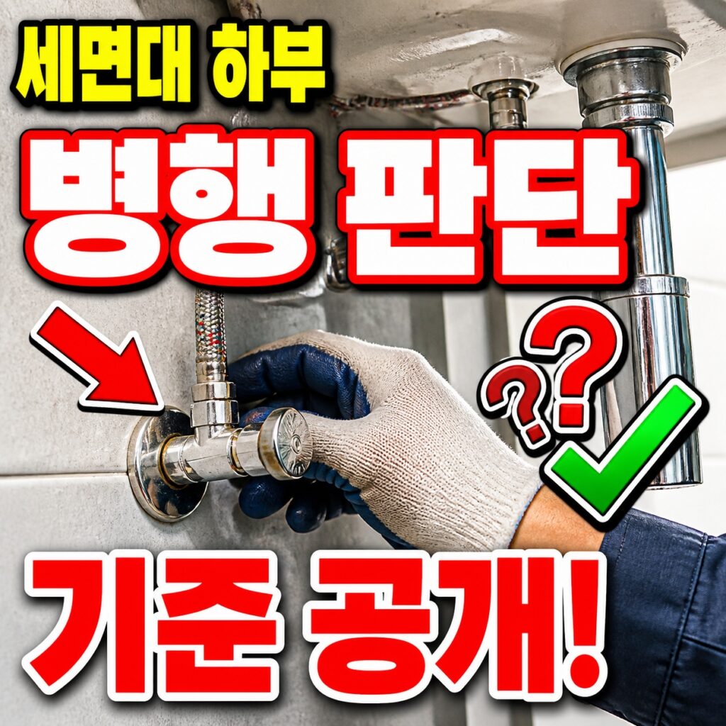 앵글밸브·급수 호스 병행 판단 기준